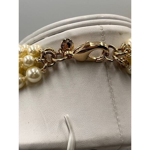 ListJ. Crew Five Multi-Strand Cream Round Faux Pearl Hand Knotted Necklace - Picture 5 of 7